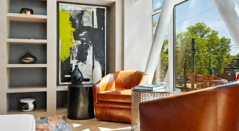 private seating area with large window